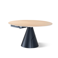 Table ronde extensible et rétractable de haute qualité en acier au carbone durable avec plateau en céramique solide de 12 mm pour usage hôtelier