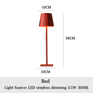 モダンヨーロピアンスタイル充電式バッテリーデスクランプコードレステーブルランプ鉄ボディメタルシェードタッチコントロール調光可能3色 - Product Image 5