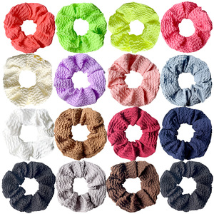 IFOND Chouchous pour cheveux en seersucker couleur unie, en tissu respirant et frais, pour femmes et filles, pour l'été et les fêtes à la piscine - Product Image 1