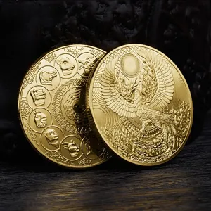 Pièce commémorative personnalisée 3D Phénix, impression UV, alliage de zinc, oiseau de feu, zodiaque chinois, pièce de défi pour cadeau souvenir <span class=keywords><strong>du</strong></span> Nouvel An - Product Image 2