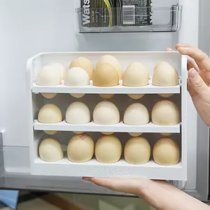 Mutfak organizatörleri 30 ızgara yumurta tutucu buzdolabı şeffaf plastik saklama kabı, taze yumurta saklama kutusu buzdolabı