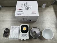 Lampe vidéo LED COB portable ZSYB S100 100W, bicolore 2700K-6500K, à intensité variable pour la photographie en extérieur, le streaming en direct