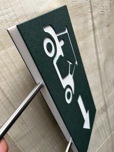 Segno di etichetta del campo da <span class=keywords><strong>Golf</strong></span> marcatore di plastica incidibile a due colori di lunga durata si prega di riparare il segno con Spike - Product Image 5