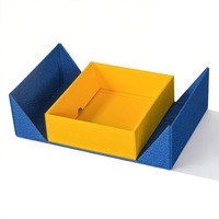 Caja de Regalo Magnética Plegable de Doble Puerta, Caja de Regalo Rígida Plegable con Textura de Cuero Personalizada y Lazo de Cinta de Satén