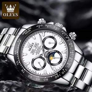 OLEVS 6654 Luxury Mens Watch <b>Chronograph</b> <b>Automatic</b> Mechanical Wristwatch Waterproof Luminous Luxury Watch for Man Date Sport - Product Image 1