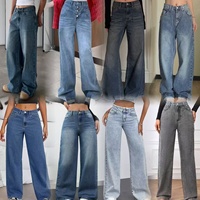 Jean cargo ample multi-poches pour femme, style techwear, coupe large, en denim utilitaire, vente en gros, pour le marché américain