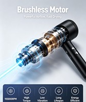 Sèche-cheveux ionique haute vitesse 2026 BP468 110000 tr/min 1800W Prise UE 4 vitesses 5 températures Affichage numérique Faible bruit