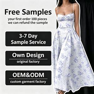 Robe longue décontractée et sexy pour femme, respirante, en tissu floral imprimé numériquement, avec logo frontal, service OEM, robe d'été - Product Image 1