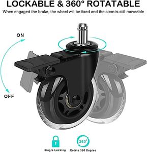 Offre Spéciale 75mm 3 pouces <span class=keywords><strong>noir</strong></span> rouleau polyuréthane pivotant chaise de bureau roulettes noires pour planche à roulettes avec frein - Product Image 6