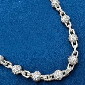 10MM Moissanite Diamond 925 Sterling Silver Clustered Ball Cadena de hip hop para raperos Colgante Joyería Disponible Suministro al por mayor - Product Image 5