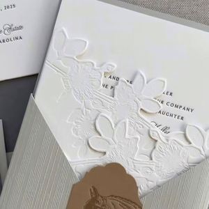 Juego de Invitaciones de Boda Impresas en Letterpress con Papel de Arte de Cartón Premium, Kit de Tarjetas de Felicitación de Lujo Hechas a Medida para Fiesta de Bodas - Product Image 4