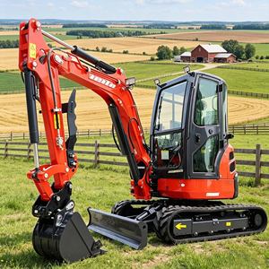 Mini-excavatrice 3,5 tonnes à essence avec cabine et climatisation, commande hydraulique, pour travaux d'ingénierie de grande envergure - Product Image 2
