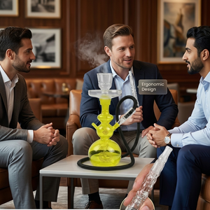 Entrega Exprés, Juego de Cachimba Chicha con Diseño de <span class=keywords><strong>Mandala</strong></span> Amarillo Neón, Pipa de Agua de Silicato Templado, Kit <span class=keywords><strong>para</strong></span> Fumar Narguile - Product Image 3