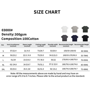 T-shirt Homme 100% Coton Peigné Grande Taille 300g Grammage Lourd Personnalisable Logo Imprimé Uni Design Vierge - Product Image 4