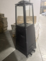 Poêle à bois d'extérieur moderne de haute qualité, foyer à flamme réelle, chauffage infrarouge au gaz portable, chauffage de terrasse carré, allumage électronique, en stock