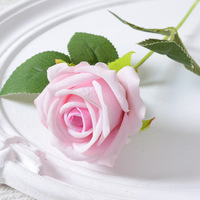 Rose artificielle noire en soie à tige unique avec bâton pour bouquets de bricolage mariages artisanat décorations de fête
