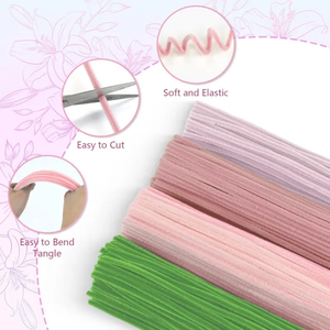 <span class=keywords><strong>Kit</strong></span> de fleurs <span class=keywords><strong>en</strong></span> écouvillons DIY avec instructions, 400 pièces, ensemble d'écoevillons colorés pour enfants et adultes, pour l'art créatif - Product Image 4