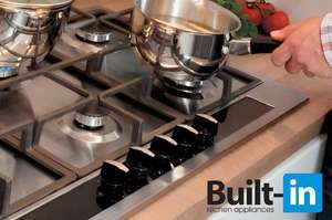 Table de cuisson à <span class=keywords><strong>gaz</strong></span> intégrée <span class=keywords><strong>Domino</strong></span> 2 brûleurs de 30cm avec verre trempé noir - Product Image 3