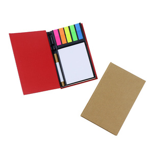 Set di Blocchi Note Promozionali in Scatola di Carta Kraft Personalizzati con Logo Cancelleria per Studenti con Penna e Adesivi - Product Image 2