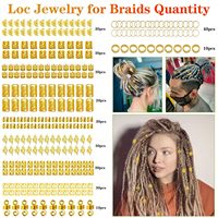 Lot de 290 outils de fabrication de bijoux en métal pour la création de breloques de sacs, accessoires de perles pour dreadlocks et extensions capillaires pour hommes