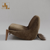 Fauteuil d'appoint de style moderne pour salon de villa, design queue de cheval, fauteuil de détente pour chambre d'hôtel, canapé individuel de luxe, mobilier