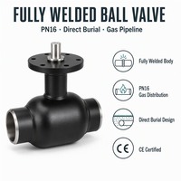 Vanne à boisseau sphérique entièrement soudée en acier au carbone antistatique API 6D ASME B16.34 PN16 pour distribution de gaz souterraine à enrobage direct