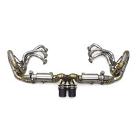 Pipa Turbo Merged 3 ke 1 Kustom untuk Porsche 911 991/991.1 GT3 4.0L 2015-2018 Boska Valved Race Pipes dengan Remote Control