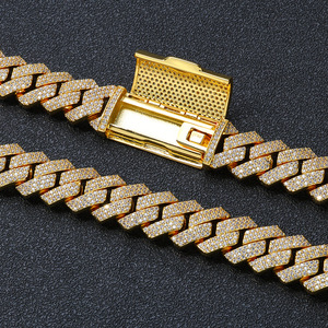 Pulsera de Zirconia Hip Hop con Tres Hileras de Rombos, Cadena Cubana, Accesorios, Pulsera para Hombre, Moda Tanjing, Collar Lijing - Product Image 4