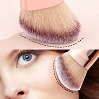 Ensemble de pinceaux de maquillage double face 5 pièces, vente en gros sous marque privée, pour fard à paupières, poudre, fond de teint, contour, pinceaux de maquillage vegan