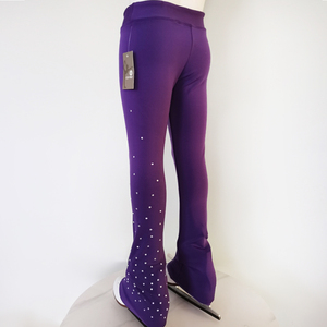 <span class=keywords><strong>Pantalon</strong></span> de <span class=keywords><strong>patinage</strong></span> artistique LIUHUO pour filles et femmes, violet et noir, en polaire, pour entraînement et pratique, leggings de ski - Product Image 3