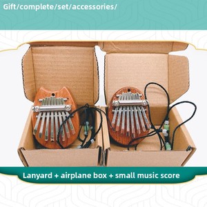 Kalimba Mini en Bambou avec Cordon Offert - Idéal pour Débutants - Ensemble Éducatif de 6 Pièces - Bestseller Transfrontalier en Forme de Goutte d'Eau - Product Image 4