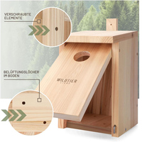 Grande boîte à nids pour stérimands, nichoir pour oiseaux, boîte à nids pour stérimands en bois massif non traité, boîte à nids pour stérimands résistante aux intempéries