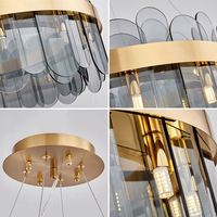 Lámpara de Techo Colgante de Cristal de Lujo Grande para Decoración del Hogar, con Control Remoto, para Dormitorio, Casa, Cocina, Sala de Estar
