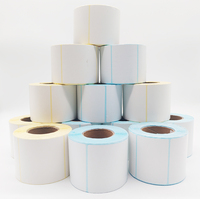 Etiquetas Autoadhesivas de Papel Termosensible, Promocionales, 100x150MM, Parte Superior Roja, Parte Inferior Blanca, para Envíos Transfronterizos, Código de Barras de Precio
