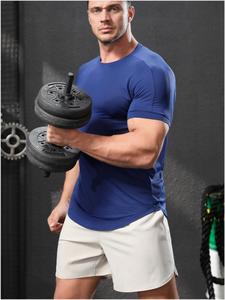 Di alta qualità su misura logo privato in Nylon Spandex sport Fitness <span class=keywords><strong>abbigliamento</strong></span> <span class=keywords><strong>uomo</strong></span> bianco <span class=keywords><strong>palestra</strong></span> t-shirt - Product Image 2