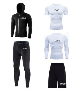 Abbigliamento da palestra Vedo Dropshipping Logo personalizzato in poliestere a più colori a compressione da palestra abbigliamento Fitness da uomo - Product Image 1