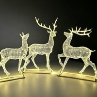 Sculpture d'animal LED lumineuse, motif cerf en fil doré, décoration de fête d'Halloween, affichage de jardin, extérieur/intérieur, indice de protection IP65