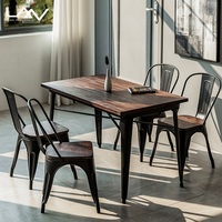 Chaises et tables en bois en métal de café industriel de style nordique Offre Spéciale ensembles de meubles de restaurant