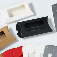 Boîte cadeau en papier kraft noir, rouge, marron avec fenêtre transparente en PVC pour chocolat, bonbons, biscuits, jouets, badges, parfums, leurres de pêche