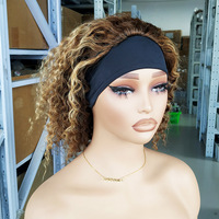 Perruque bandeau en cheveux humains vierges bruts 100% naturels, couleur P4/27, boucles Jerry, sans colle, vente en gros