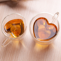 Mug à café en verre borosilicate en forme de bouteille, double paroi, capacité 160ml/240ml, couleur transparente, style classique, personnalisable, pour les fêtes