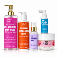 Ensemble de Soins Sportifs Cheveux & Corps 5 Pièces OEM ODM Marque Privée : Gel Douche Rafraîchissant Pré-Entraînement, Sprays Capillaires, Masque Réparateur
