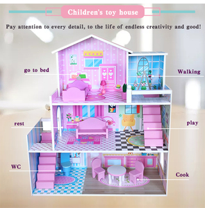 บ้านตุ๊กตาขายส่งปี 2025 บ้านตุ๊กตาหรูหราสามชั้น ของขวัญวันเกิด บ้านตุ๊กตา - Product Image 3