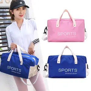 Factory Price Customized Pink Overnight Bag Waterproof Nylon Leisure Messenger Gym Fitness Tote Shoulder Sports Travel Bag