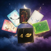 Mazzo di Carte Oracolo Francesi Personalizzate, Carte per la Predizione del Futuro con Stelle e Luna, Stampa in Lamina d'Oro, Regalo Spirituale all'Ingrosso