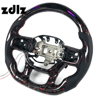 Volant de direction personnalisé en cuir perforé avec LED et fibre de carbone forgée pour Ram 1500 2500 3500, pour Dodge RAM