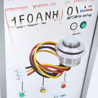 Interrupteur piézoélectrique à chanfrein de 19 mm, 1NO, éclairage annulaire LED, bouton-poussoir momentané, étanche IP68, automobile, acier inoxydable, aluminium