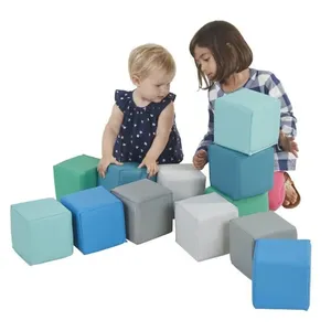 Interactive DIY Indoor Playground Toys Educational Building Block Cubes With Magnetic Connecting Features For Kids 6 Months Up