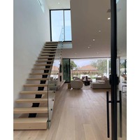 CBMMart prix d'usine lumières LED escaliers Mono Stringer droite ouverte Riser escalier flottant kits d'escalier