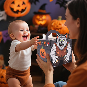 Boîte à bonbons Halloween 2026, boîte en papier 3D carrée pour la veille de Noël - Product Image 1
